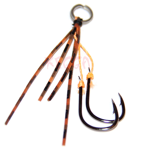 Camo Brown Kegga Stinger Hooks #8 BKK Berkley Lures OSP